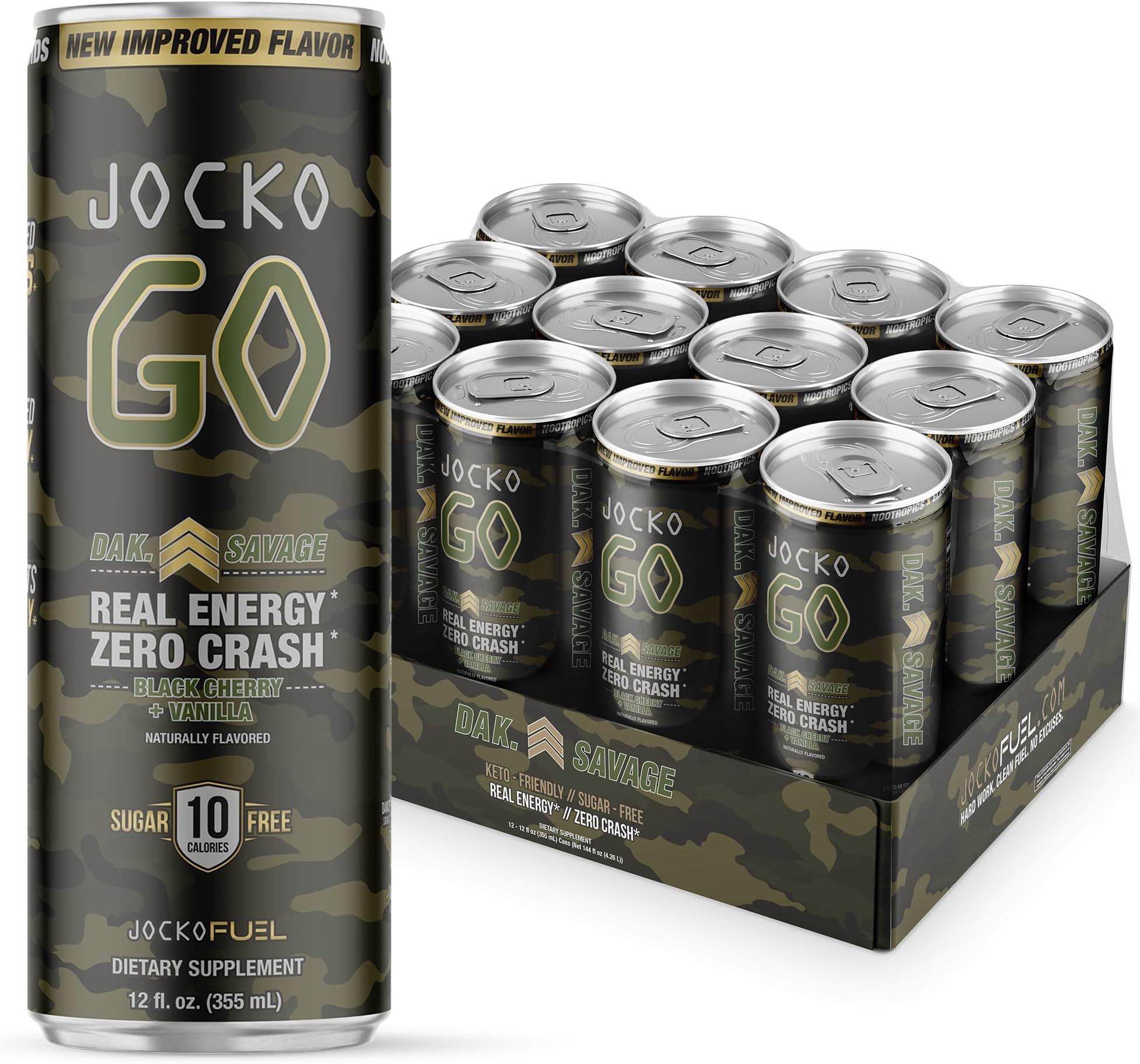 Jocko Discipline Go Energy Drink 12 Fl Oz (Pack of 12)