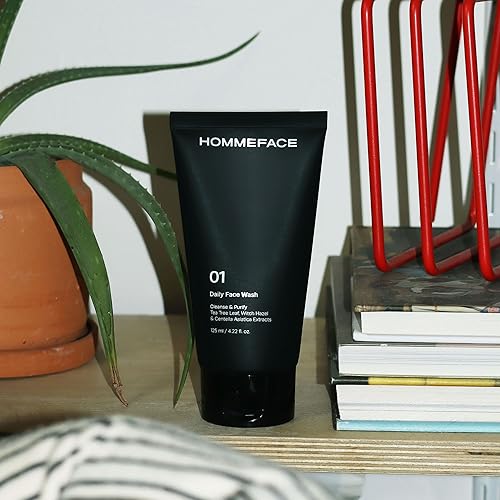 Miniatura 2 de HommeFace Paquete de 2 lavados faciales diarios para hombres, limpiador facial suave para limpieza profunda con colágeno, ácido hialurónico y
