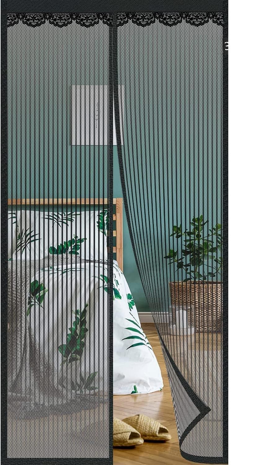 Magnetic Mosquito Net Door Curtain | Self Closing Magnetic Door | Easy DIY Installation | Fly, Mosquito & Insect Protection | Washable Polyester Mesh | Black 210x90cm-image-24