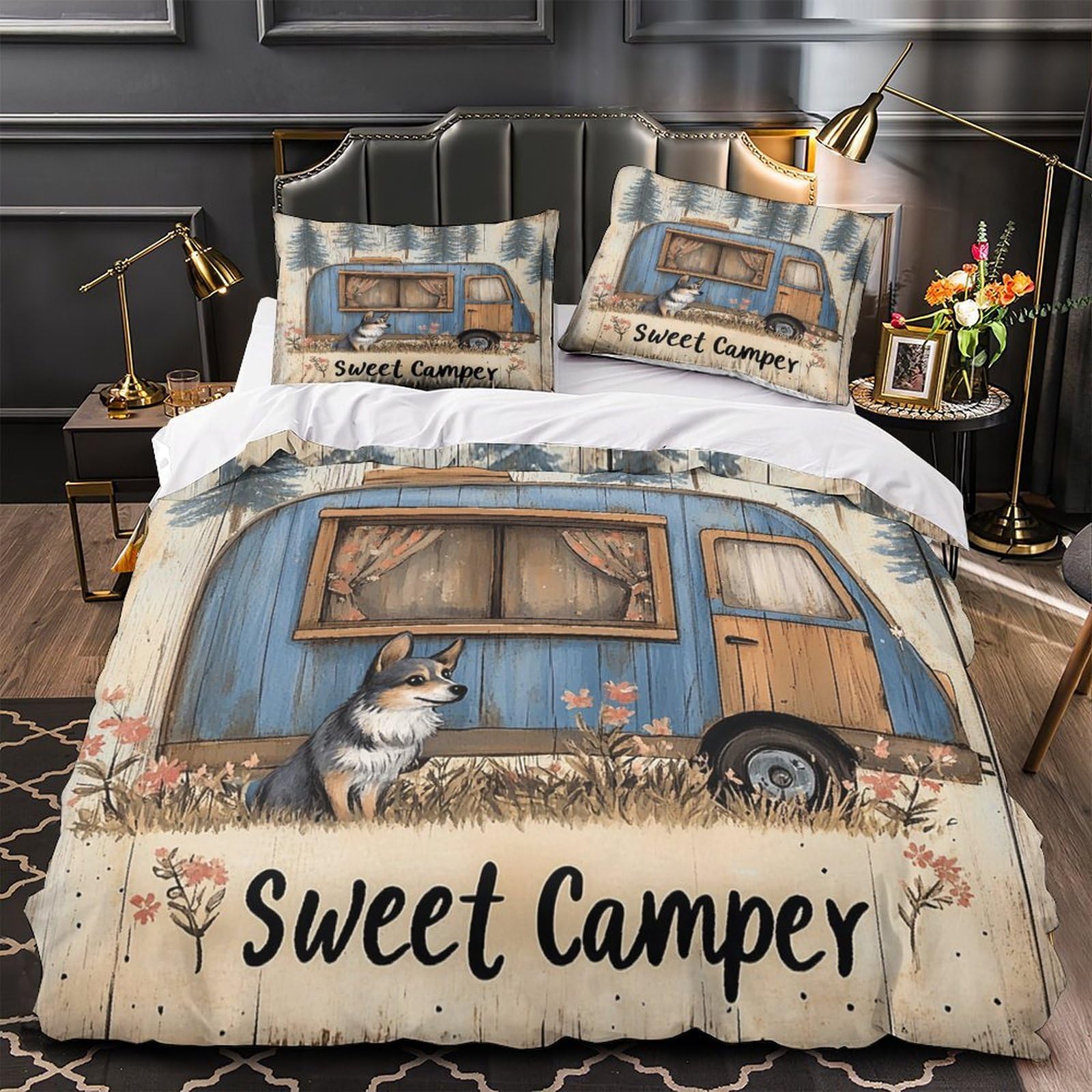 Housse de couette chaton 3D en microfibre 200x200 cm pour lit double
