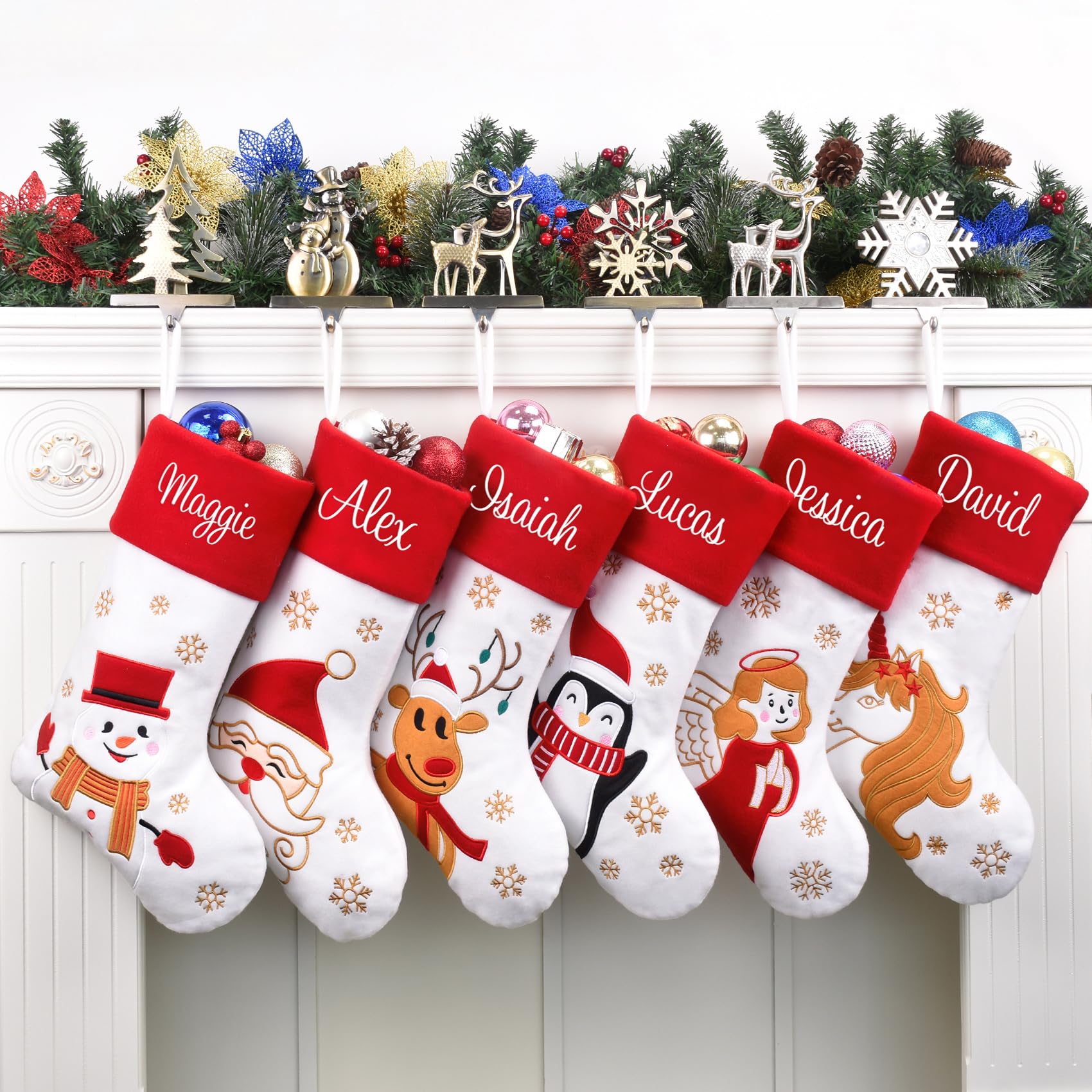 Personalized elegant christmas stockings Clearance