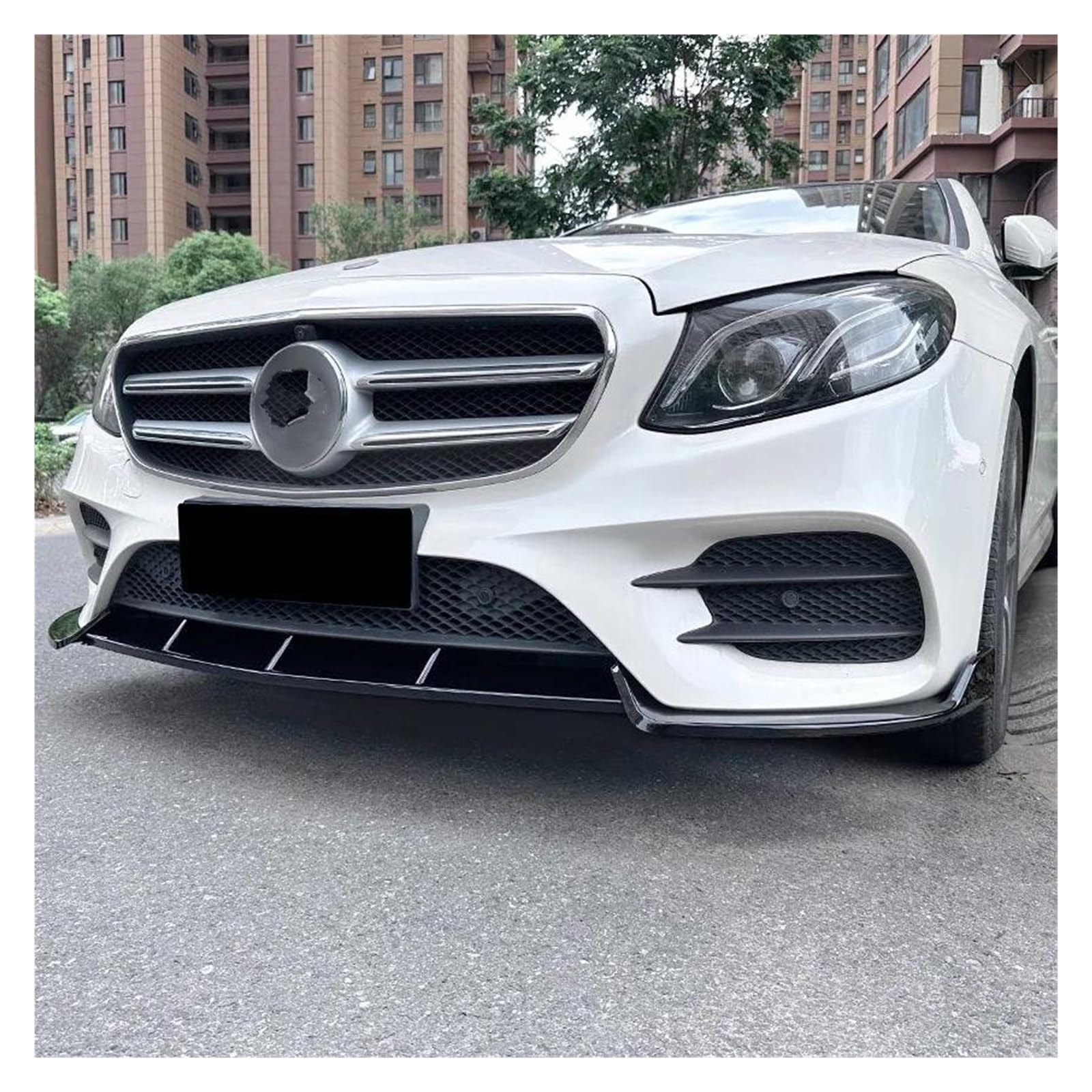 Splitter Auto Frontschürze Unteren Spoiler Diffusor Splitter Schürzen Abdeckung Schutz Für Benz E Klasse W213 2016-2020 E260 E300 E43 Für AMG Spoiler(Glossy Black