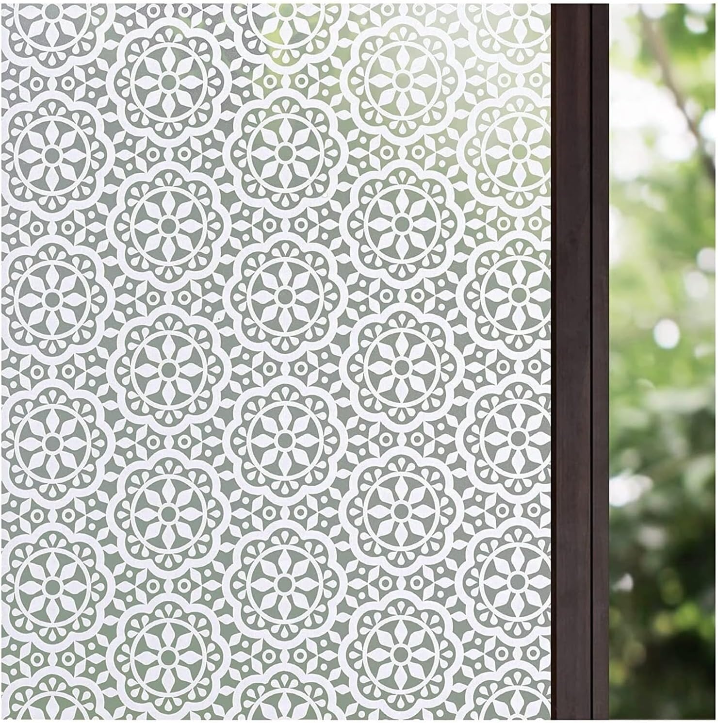 Decorative Window Film Frosted Window Film Privacy Stained Glass Film Decor Opaque Static Cling Self Adhesive Vinyl Window Door Sticker for Home Office Privacy Window Film(Size:90x100cm)