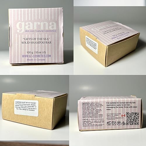 Miniatura 8 de Garna Gifts of the Sea - Barra de champú sólido  2 x 3.53 oz3.5 onzas, para el cuidado del cabello normal y graso, limpiador desintoxicante para el