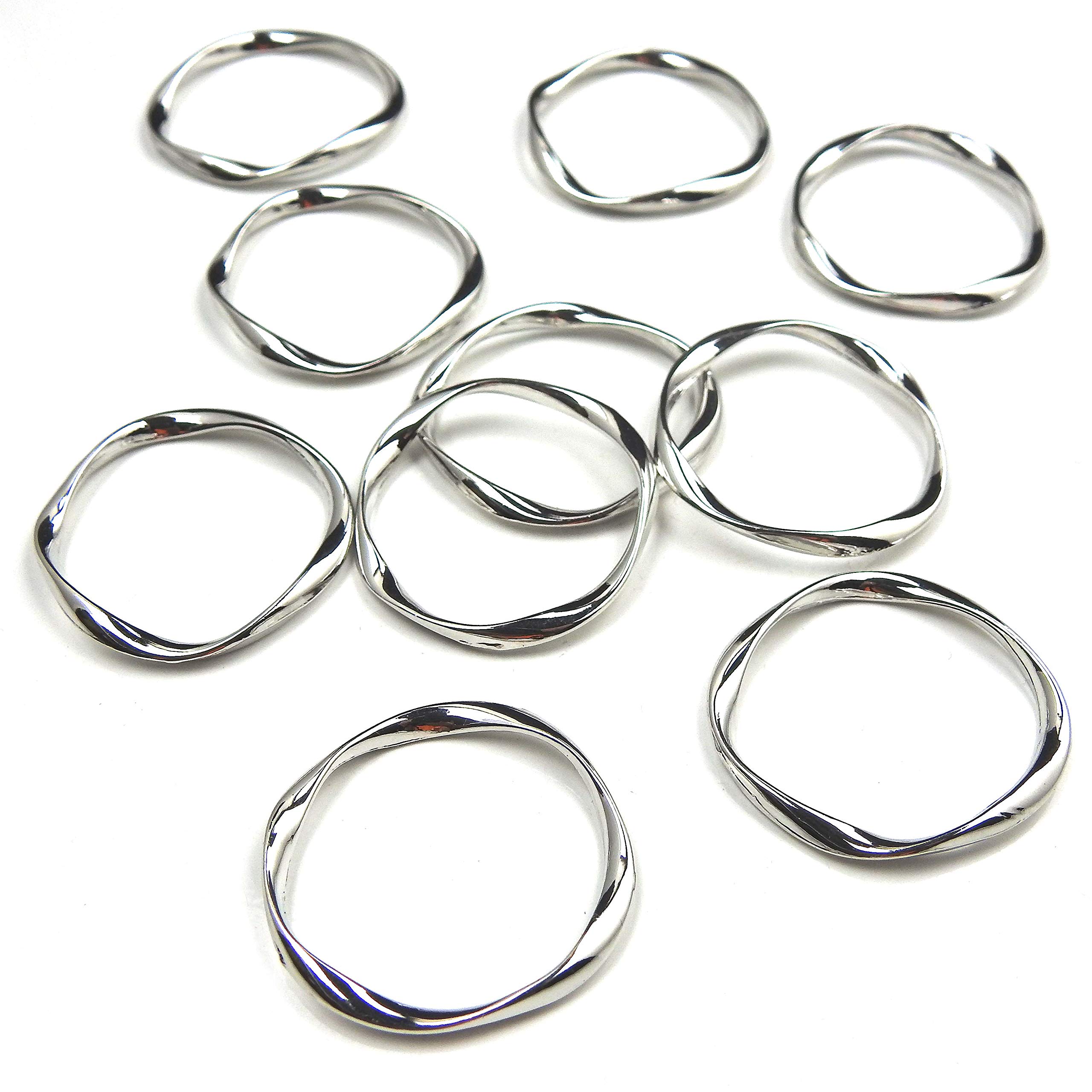 健康アクセサリー haru Amazon | HARU雑貨 ひねり変形リングパーツ 32mm 10個セット 金