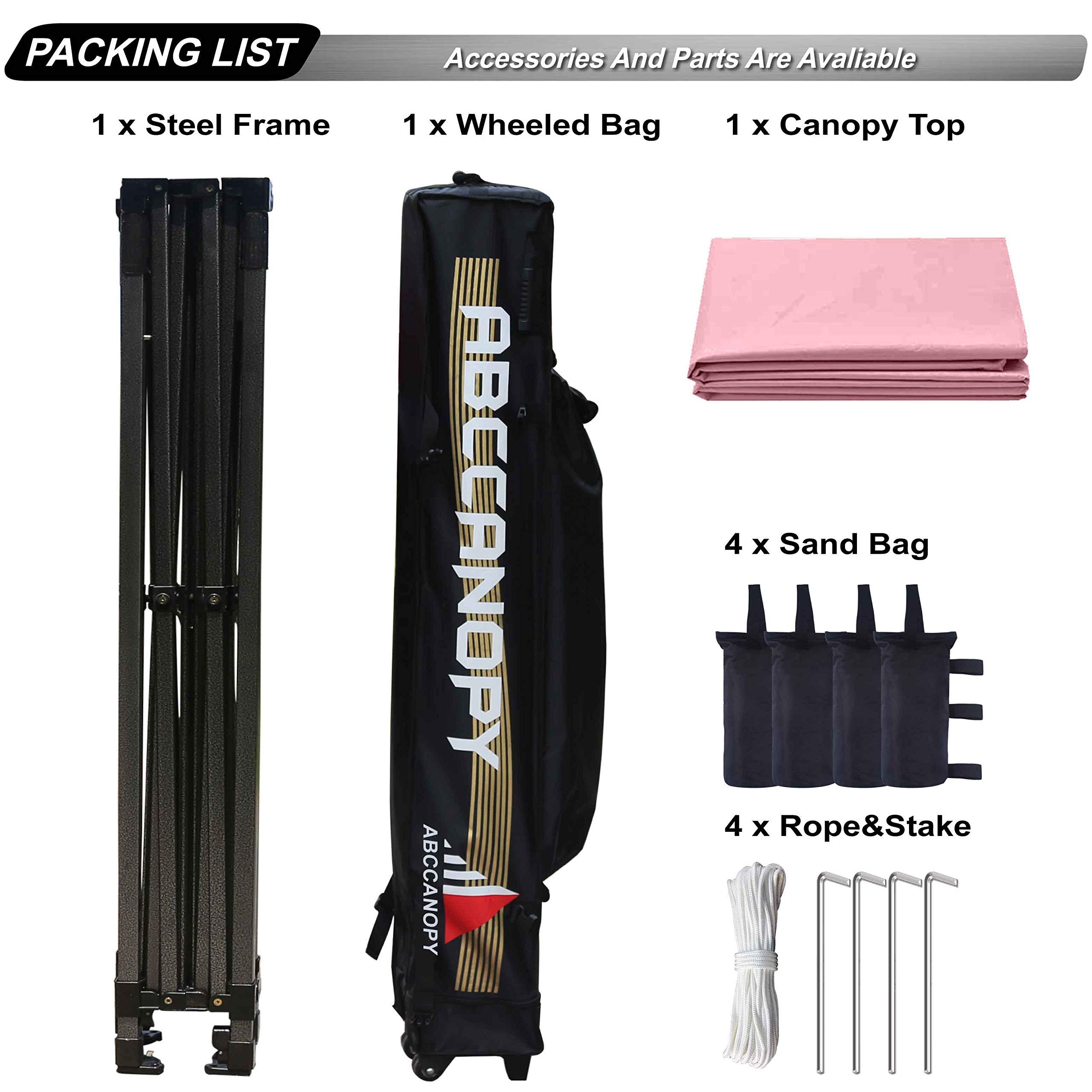 ABCCANOPY Tonnelle Commerciale 2 X 2 M Avec Sac à Roulettes Amélioré, 4 Sacs De Poids, Piquets Et Cordes (bleu