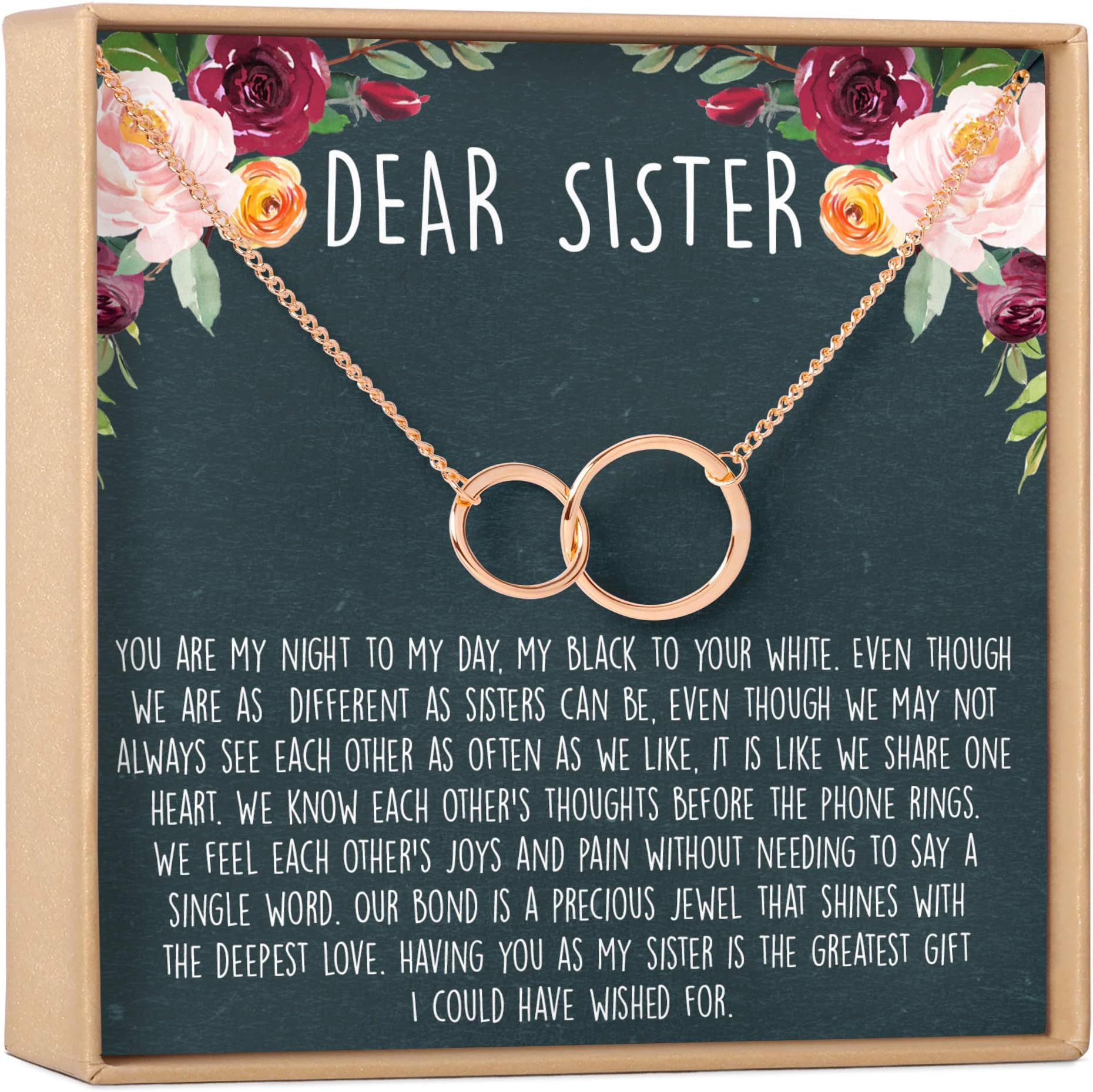Sisters ギフトネックレス：姉妹の誕生日プレゼント、Big Sisterギフト、非対称の円2個