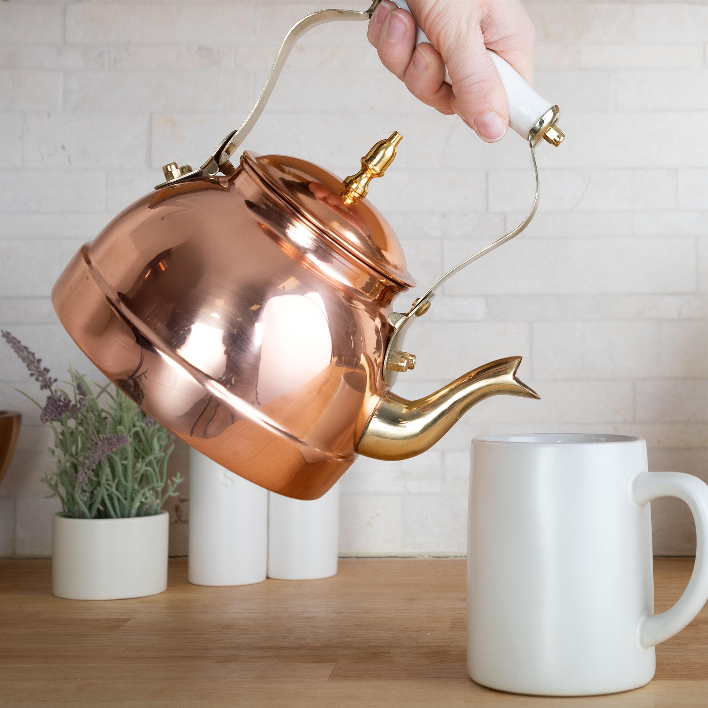 バーベキュー・調理用品 orcaGrandma's Copper Kettle Amazon.com: Classic Cuisine Copper Tea Kettle - Teapot for