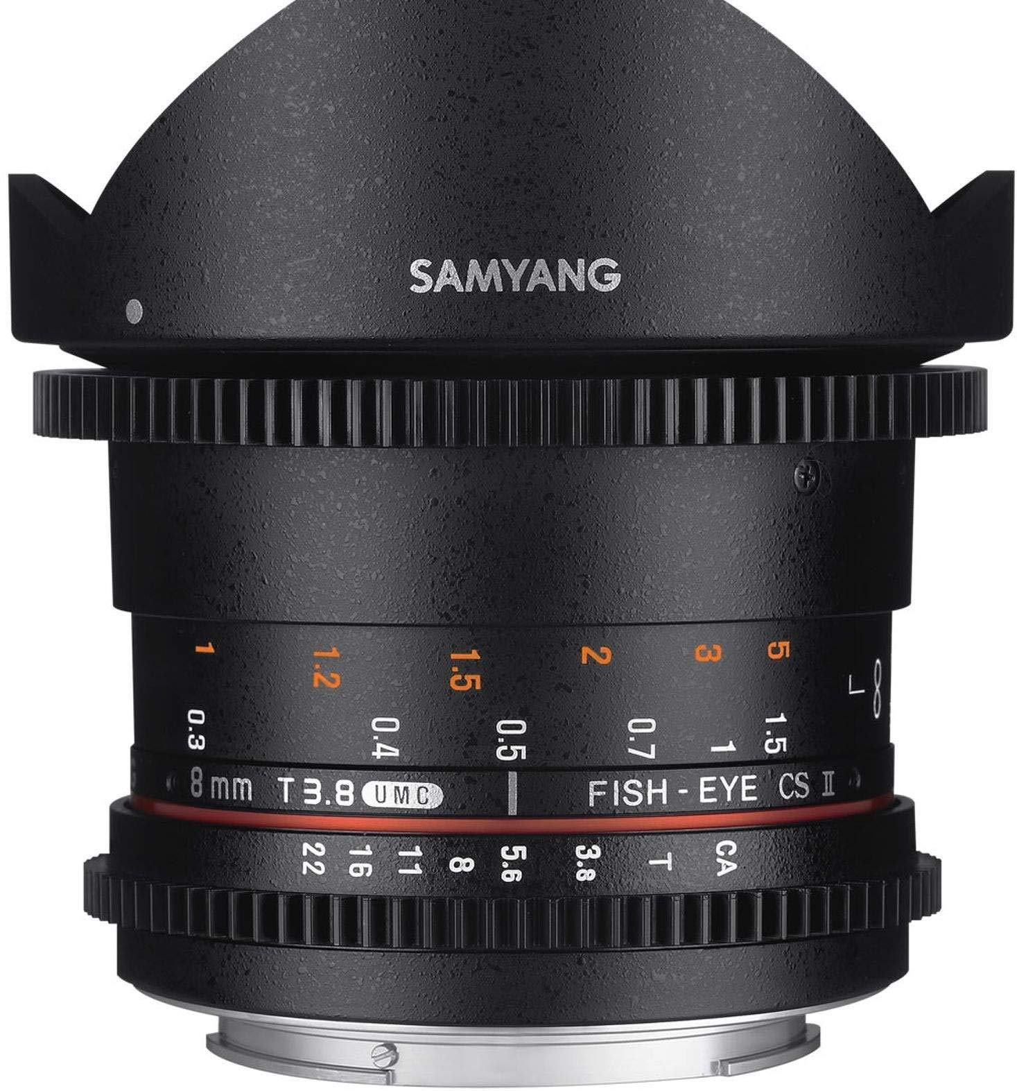 Samyang Lens for Video VDSLR (Fixed Focal Length 8 mm, Opening T3