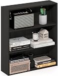 Furinno Basic Book Shelf, 3-Tier Bookshelf, Cube Storage Organizer Bookcase with Open Shelf, 7 x 24 x 26, for Living Room, Bedroom, Home Office, Espresso