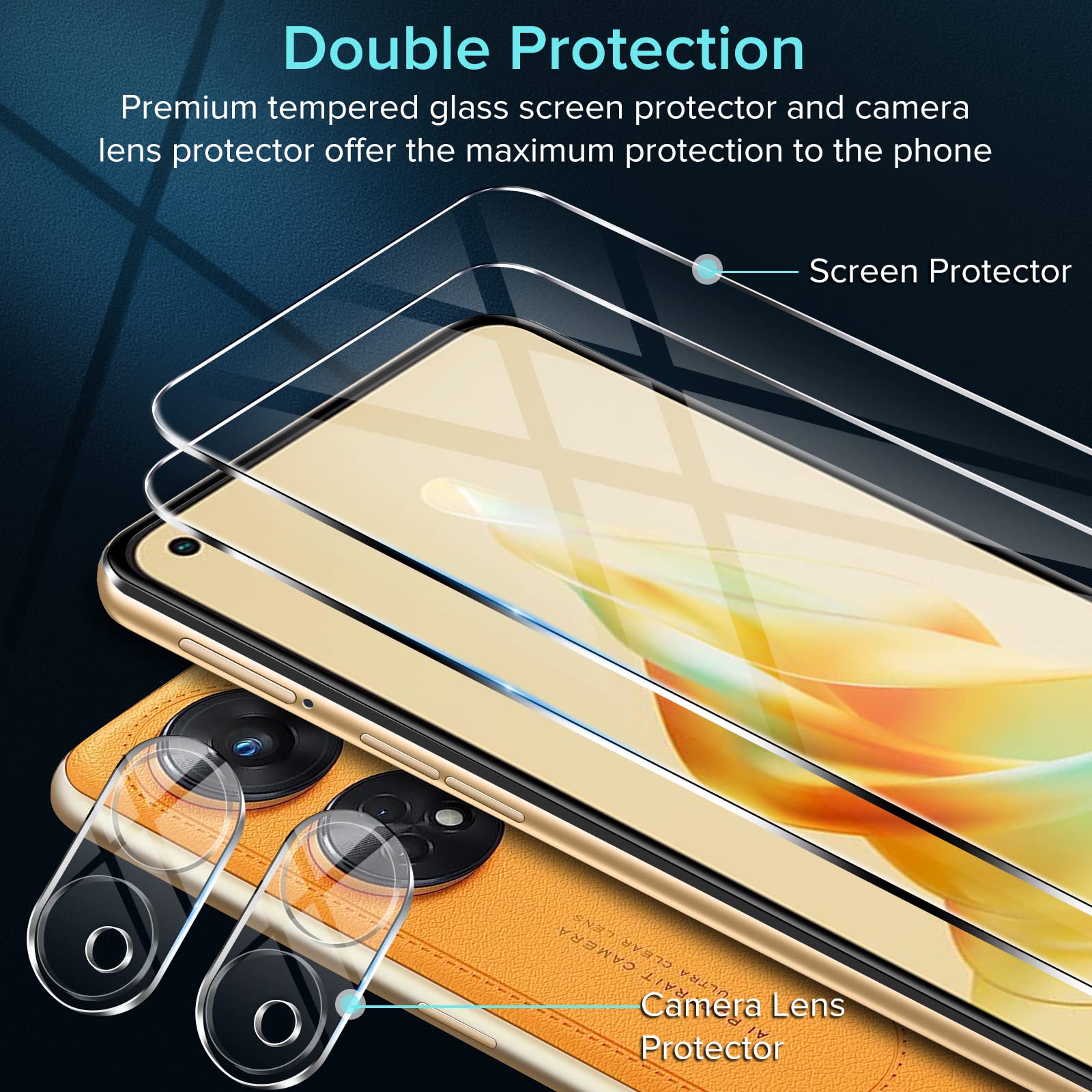 3 Films Verre Trempé Pour OPPO Reno 8T 4G / Reno 8 / Reno 8 Lite – Dureté 9H, Anti-rayures, Haute Transparence