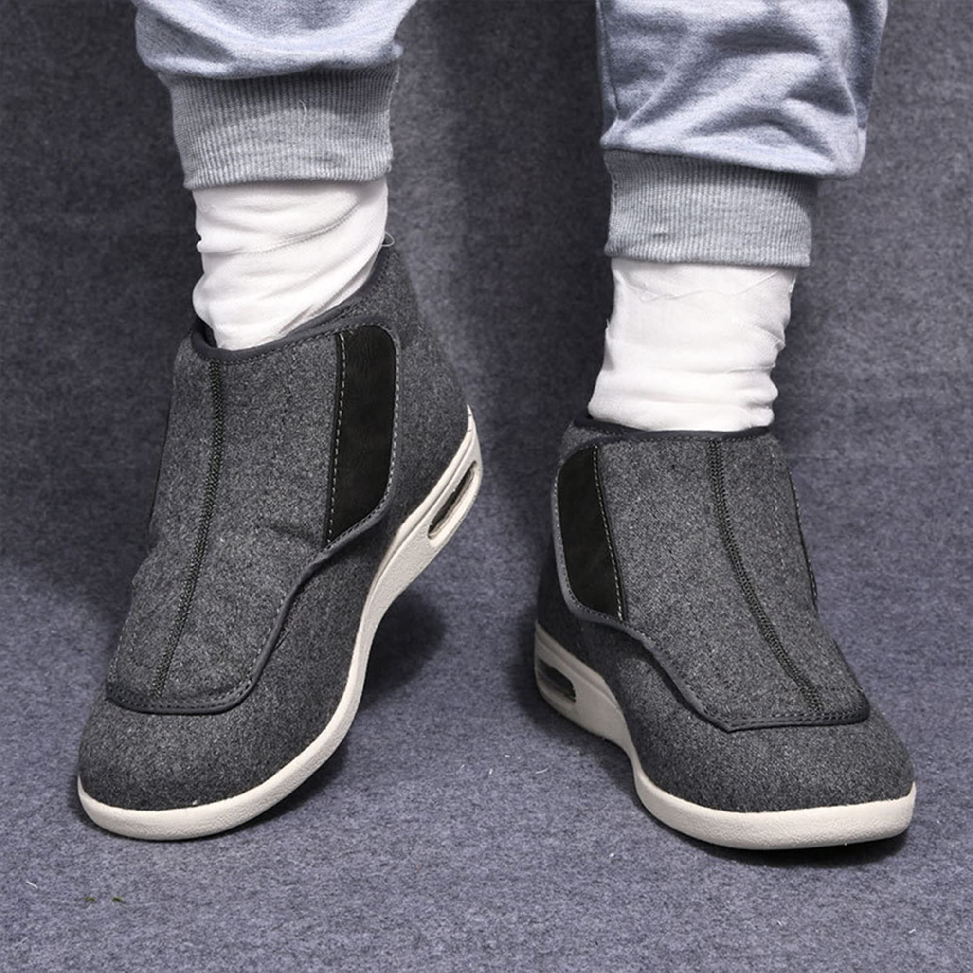 Zapatos para Diabéticos para Hombre Zapatillas Extra Anchas para Artritis Pies Hinchados Zapatillas Ajustables Transpirables Antideslizantes para Ancianos En Invierno