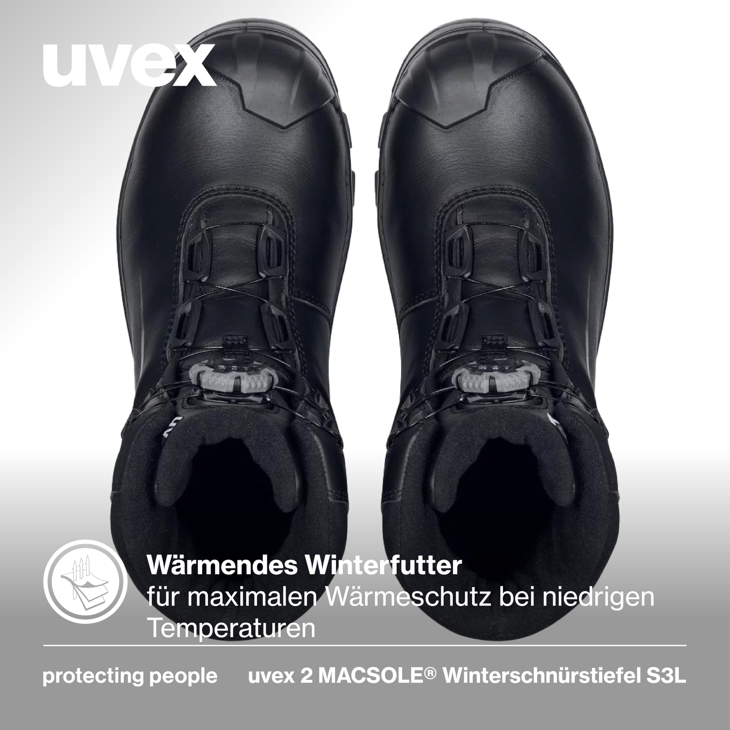 Uvex MACSOLE® - 2 stivali invernali S3L CI HI HRO SR con sistema BOA® Fit – scarpe di sicurezza – stivali di sicurezza – suola in gomma resistente al calore, agli agenti chimici e al taglio –