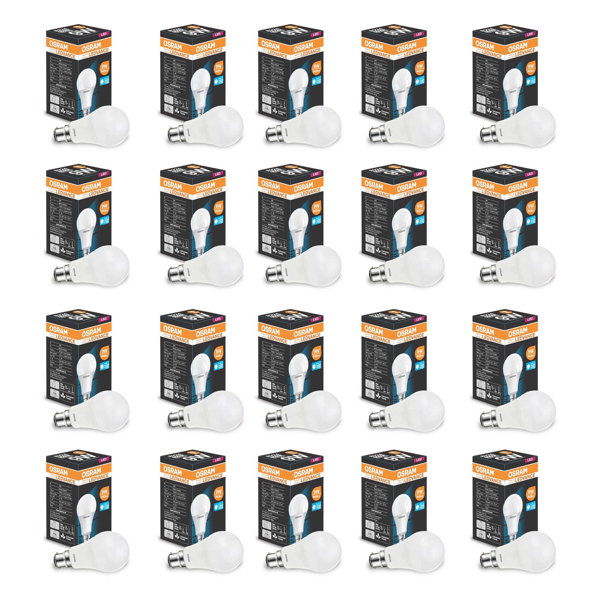 LEDVANCE OSRAM 9W LED Classic A Bulb B22D | Cool White Light | Energy-Saving | Long-Lasting LED for Home & Office Lighting | Pack of 20-image-49