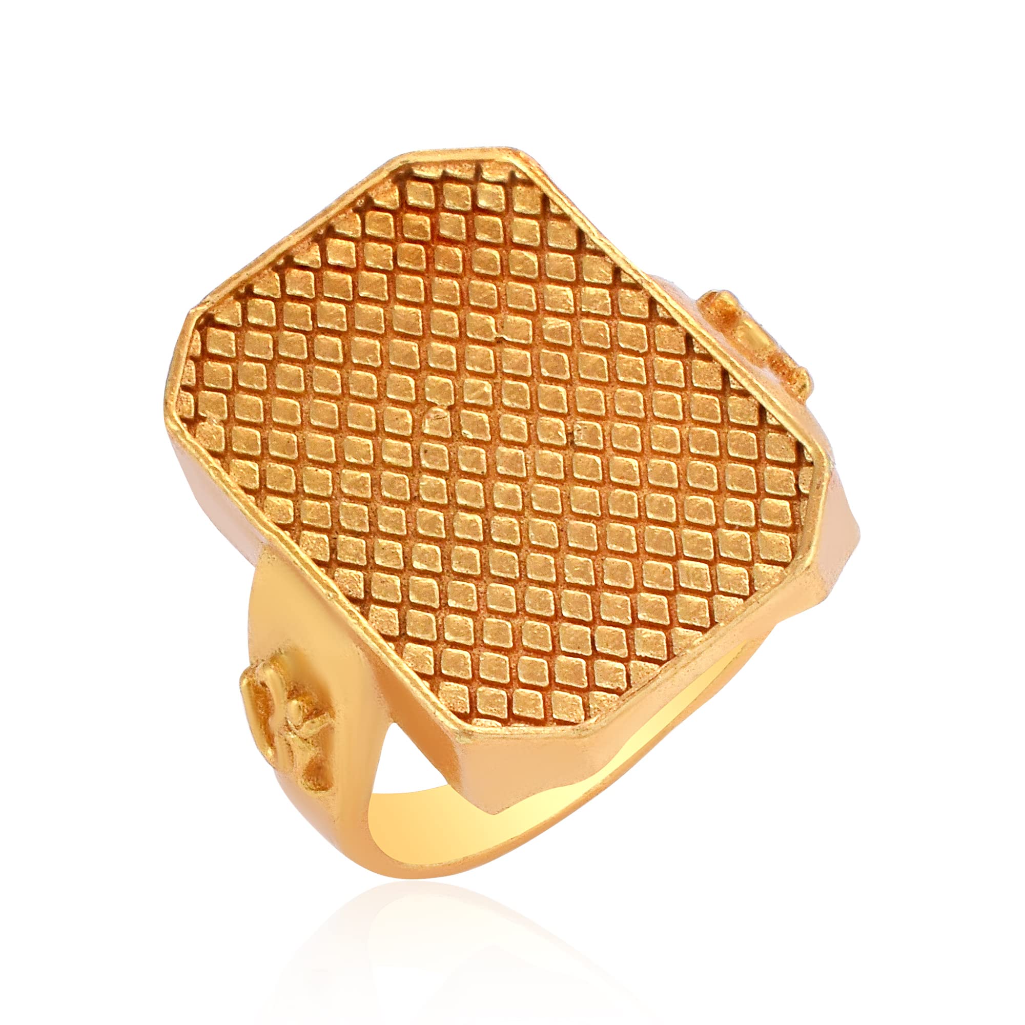 dulci Gold Plated Brass Square Shape Finger Ring Fashion Jewellery For Men Boys-picture-25