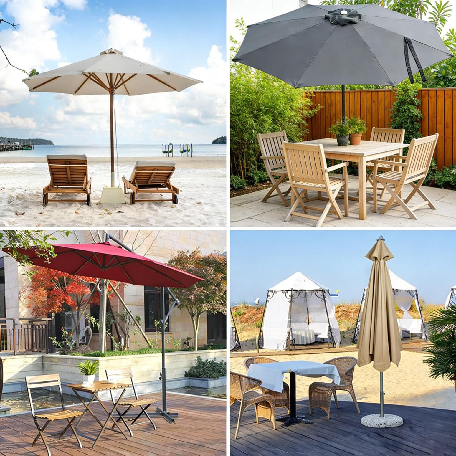 Toile de Rechange pour Parasol 8 Baleines,2m 2.3m 2.5m 2.7m 2.8m 3m 3.3m 3.5m 4m Auvent De Remplacement Pour Parasol De Terrasse Housse de Rechange pour parasols Déporté(Beige,2.5 m/8 ribs)