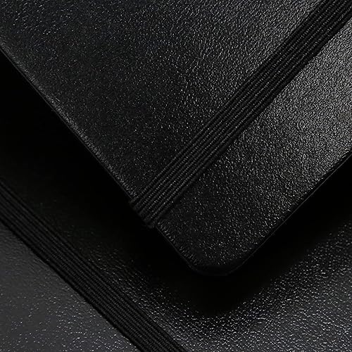 Miniatura 3 de Cuaderno de tapa dura en blanco para dibujo, tamaño mediano, 5.5 x 8.4 pulgadas, papel grueso de 3.53 oz/m² (negro, liso)