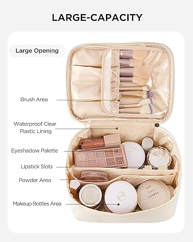 Miniatura 4 de Vorey Bolsa de maquillaje transparente portátil, Beige