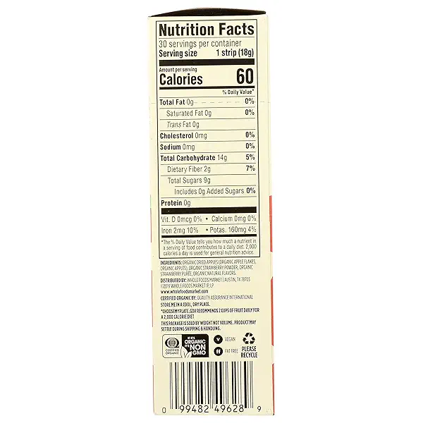 365 by Whole Foods Market Organic Strawberry Fruit Strips, .63 OZ 4