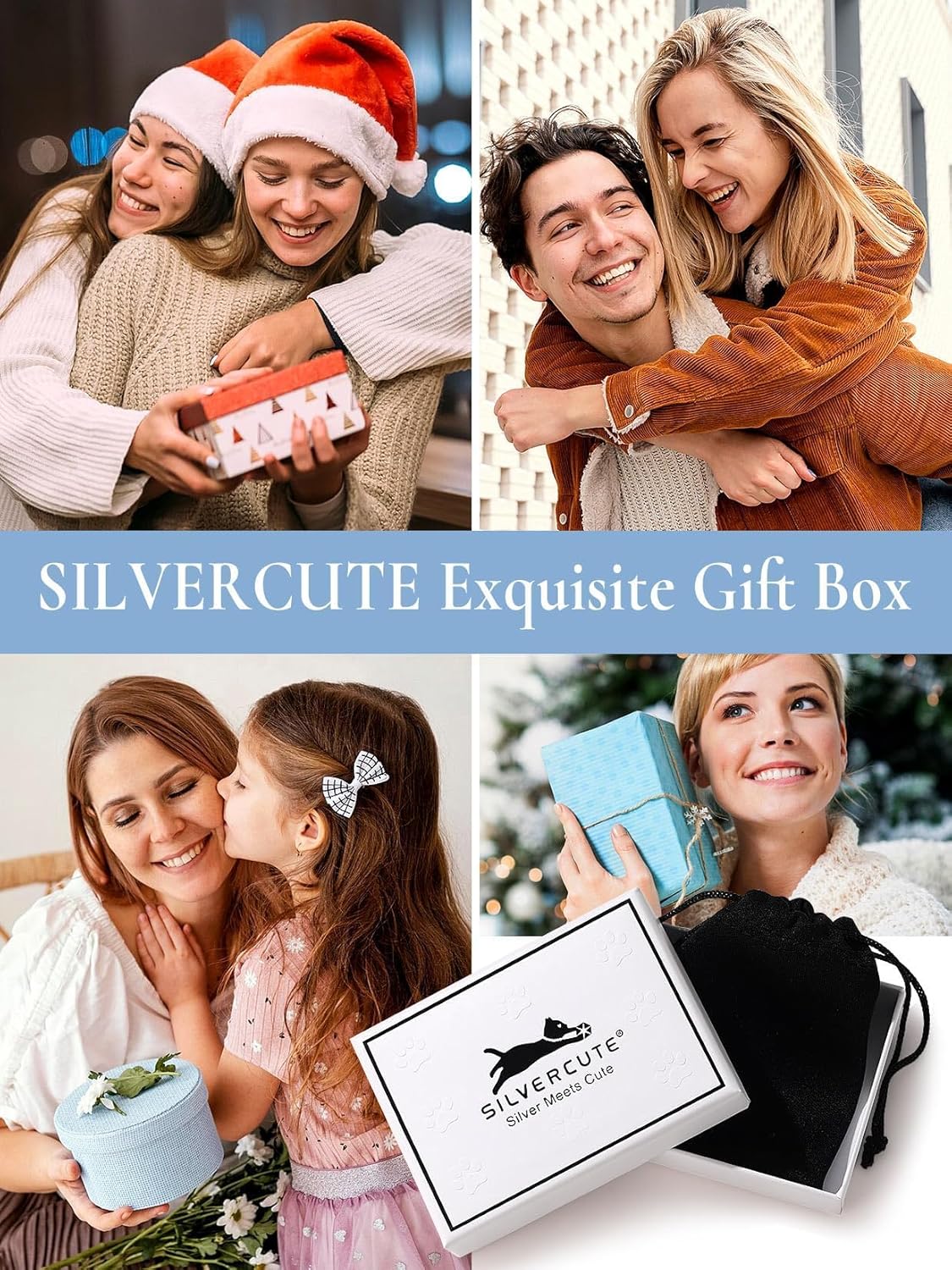 SILVERCUTE Cat Necklaces for Cat Lovers Sterling Silver Womens Jewelry S925 Kitten Pendant Cat Collarbone Necklace - Image 9