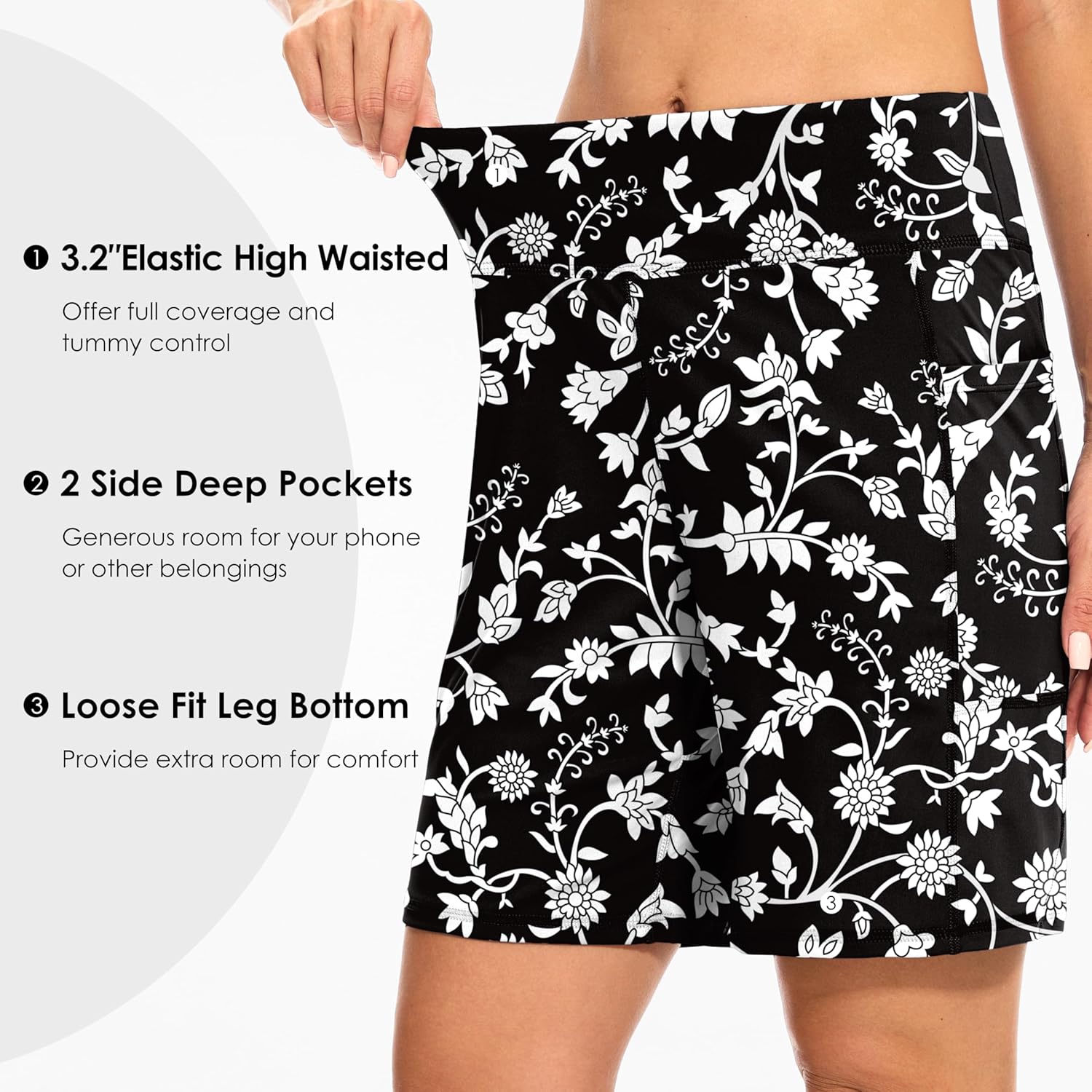 Blouty Women's 7" Bermuda Shorts with Pockets High Waisted Stretch Athletic Long Shorts for Women Workout Casual - Image 4