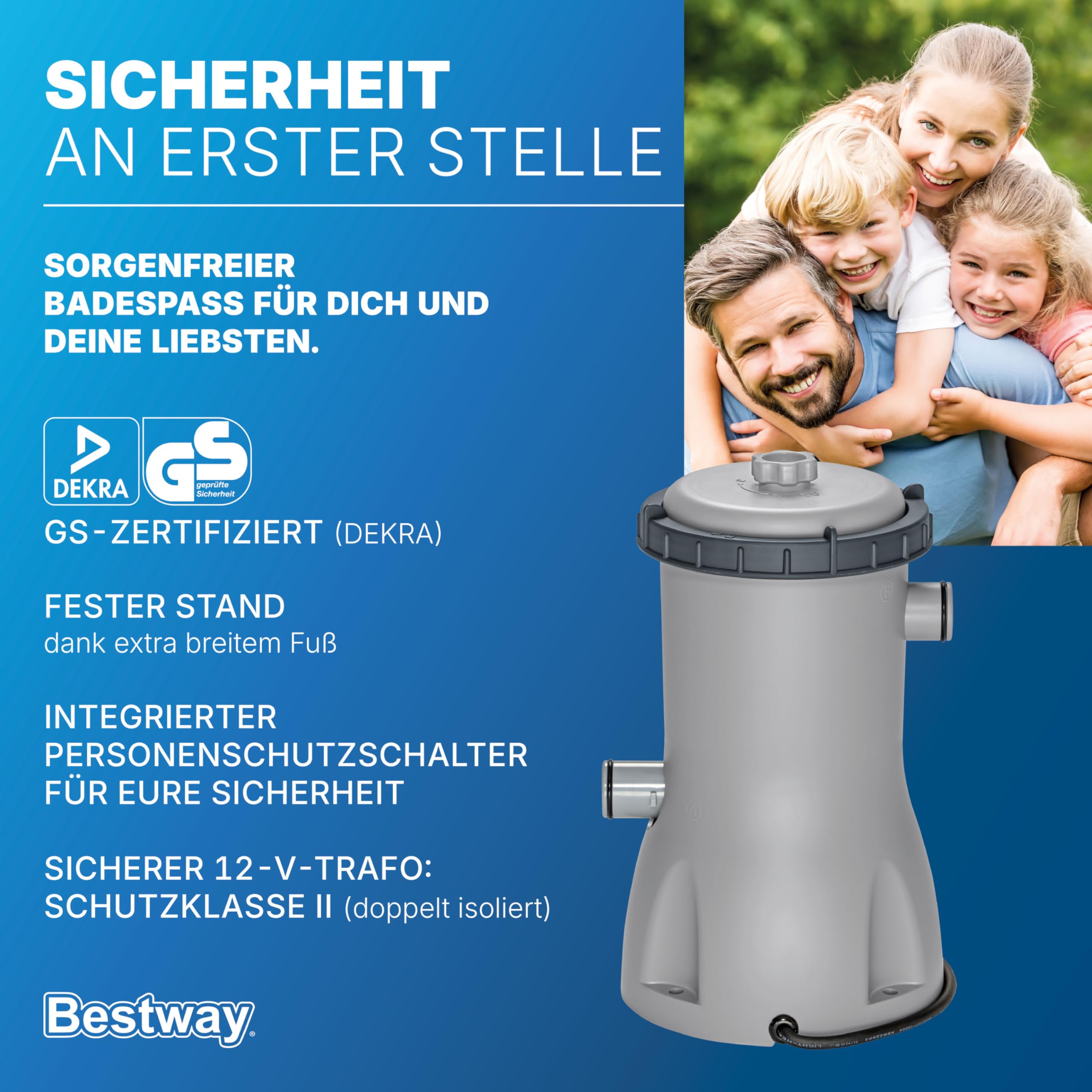 Bestway Filterpumpe 3.028 l/h, 40 W