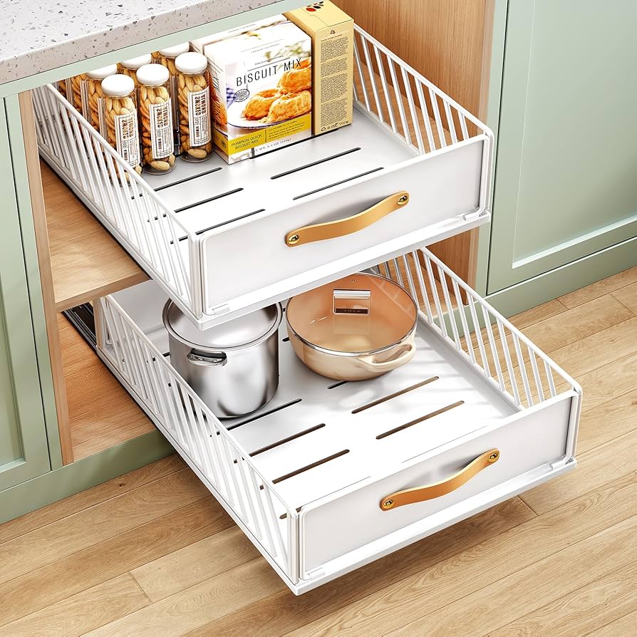 Amazon.com - Pull out Cabinet Organizer Fixed with Adhesive