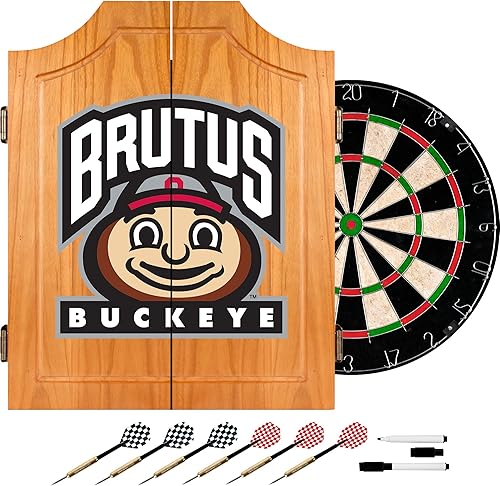 NCAA Ohio State University - Juego de gabinetes de dardos de madera