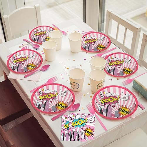 Vista 54 de gisgfim 96 Pcs Thanksgiving Fall Plates and Napkins Party Supplies Autumn Leaves Tableware Set Thanksgiving Pumpkin Maple Party Decorations Favors