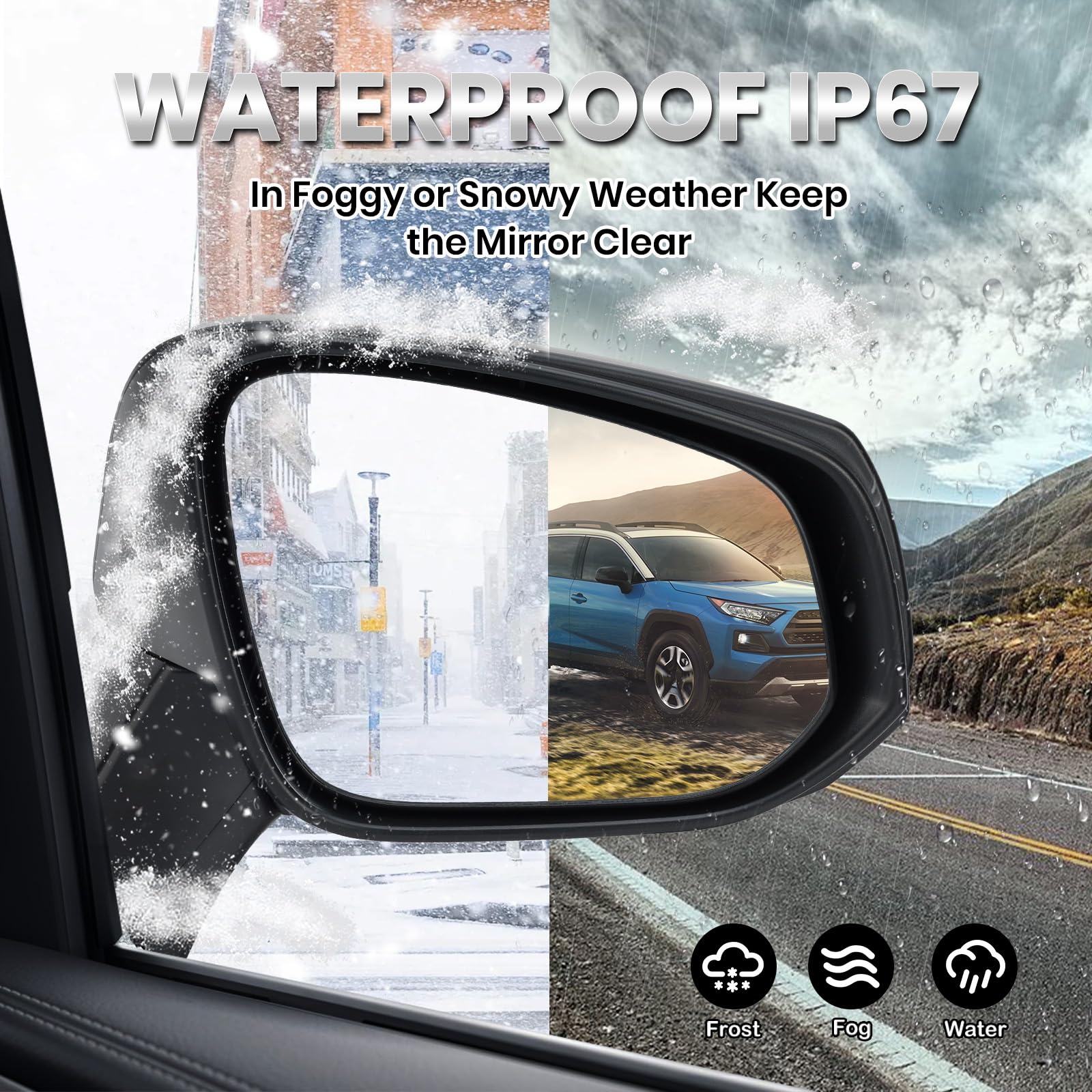 Right Passenger Side Mirror Compatible with Toyota RAV4 2019 2020 2021 2022 2023 2024 Door Mirrors Power Manual Folding Non-Heated 3 Pins product thumbnail 6