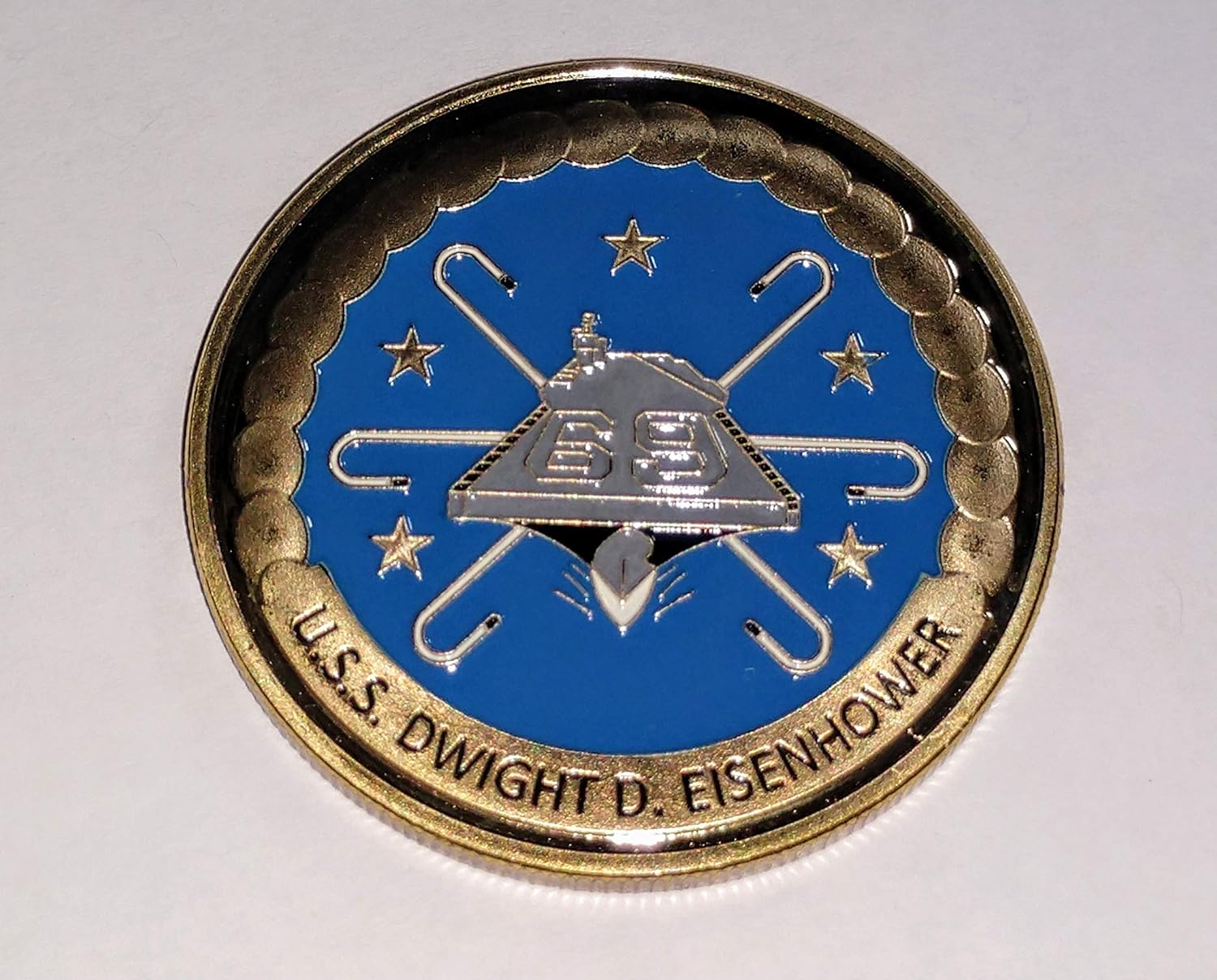 US Navy USS Dwight D Eisenhower CVN-69 Colorized Challenge Art Coin