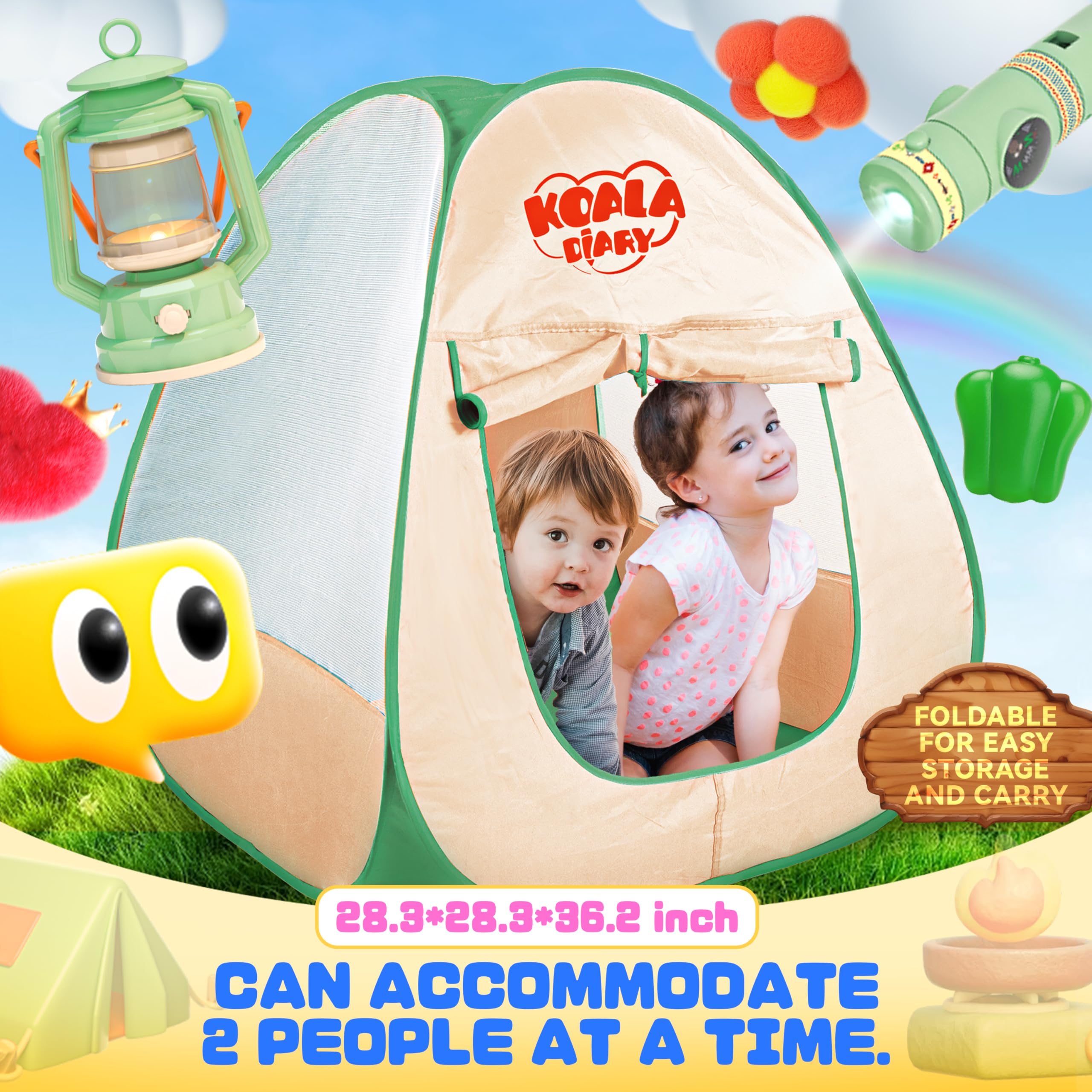 Kids Camping Set, SMILESSKIDDO 41 PCS Pretend Camping Set for Kids 3-5 with Pop Up Tent - Indoor and Outdoor Play Camping Toys for Toddlers - Image 3