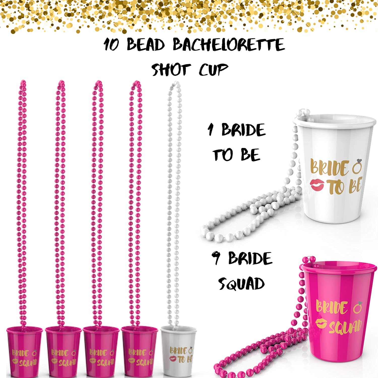 8 Bachelorette party games I Bridal Shower decorations Game Bundle I 50 Dare Card I 10 Shot necklace Cups I 30 Drink If Cards I 1 Banana Toss I Cheat Sheet for Girls Night Out I Hen do