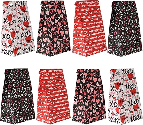 Miniatura 1 de Haobell Bolsas para el día de San Valentín, 24 bolsas de regalo de San Valentín, 24 calcomanías de San Valentín, bolsas de regalo de San Valentín