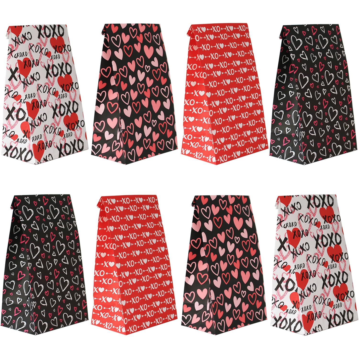 Haobell Valentines Day Bags - 24 Pcs Valentines Goodie Bags With Stickers for Classroom Parties, Kids, Coworkers