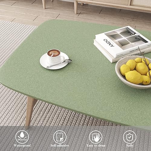 Miniatura 2 de Papel tapiz verde en relieve de 15.7 x 393 pulgadas, papel de contacto autoadhesivo y reomible, papel de pared verde vintage, impermeable, papel