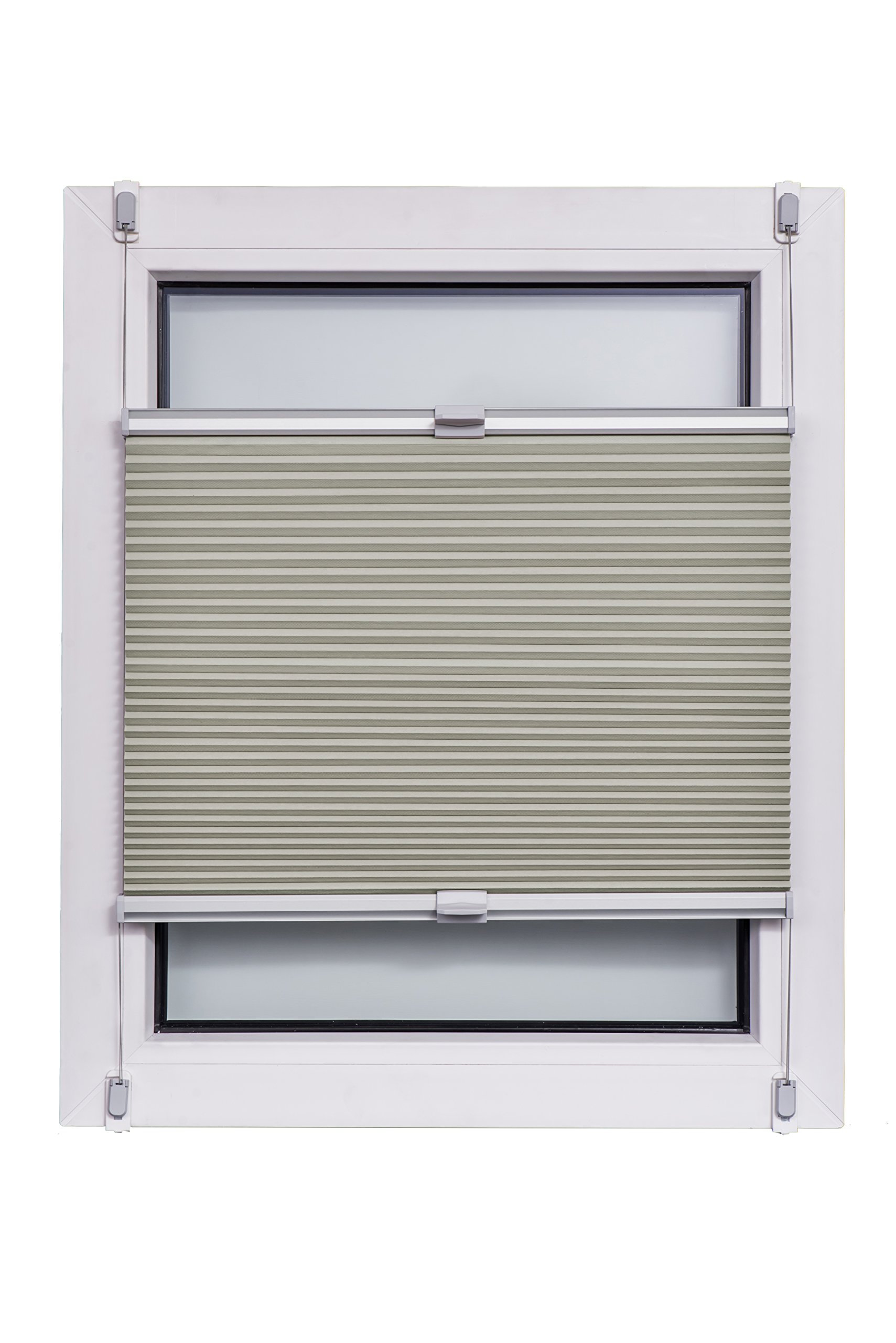 Sunl INES Store plissé nid d'abeille fabriqué en Allemagne, Argent, Klemmfix Système Rail, 70 x 150 Gris, Plastique, Gris, 70 x 2.3 x 150 cm