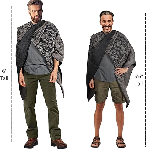 Miniatura 6 de Poncho de alpaca para hombre, Ponchos de lana para adultos, Poncho de lana para hombre
