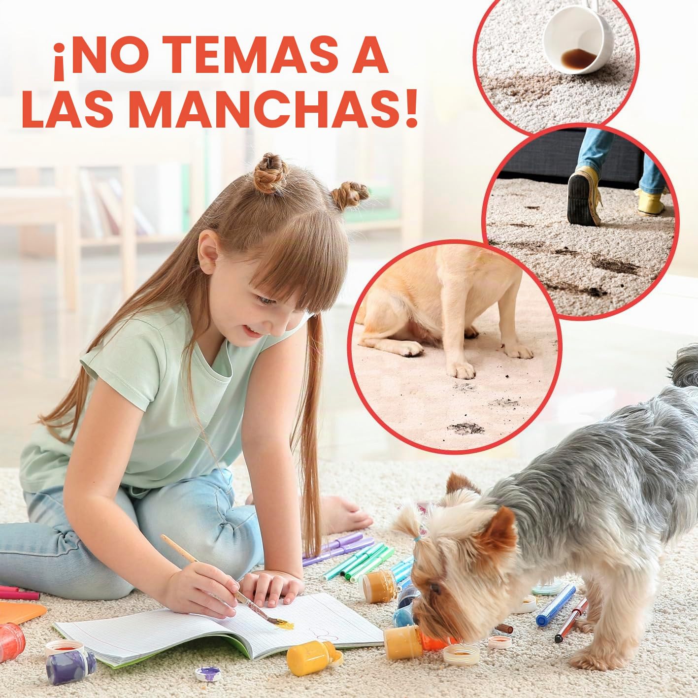 CLEANmaxx Aspirador de alfombras | 3 en 1: lavar, limpiar, aspirar | Aspirador en húmedo con cepillos vibratorios y cepillos laterales | Aspirador en seco - para casi cualquier alfombra