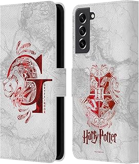 Head Case Designs Officially Licensed Harry Potter Gryffindor Aguamenti Deathly Hallows IX Leather Book Wallet Case Cover Compatible with Samsung Galaxy S21 FE 5G