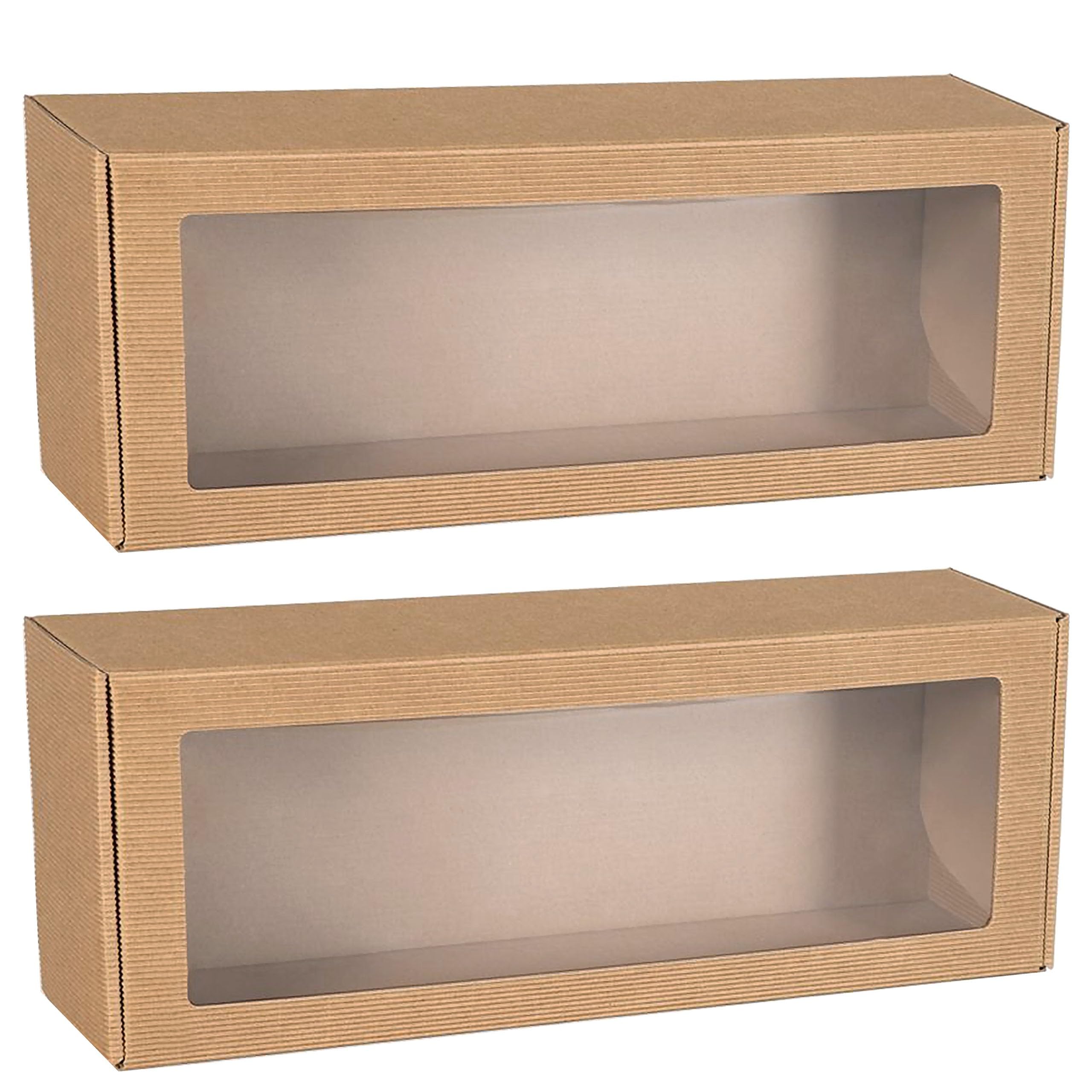 Rectangular design box with window, gift box 40x15x10 cm x2