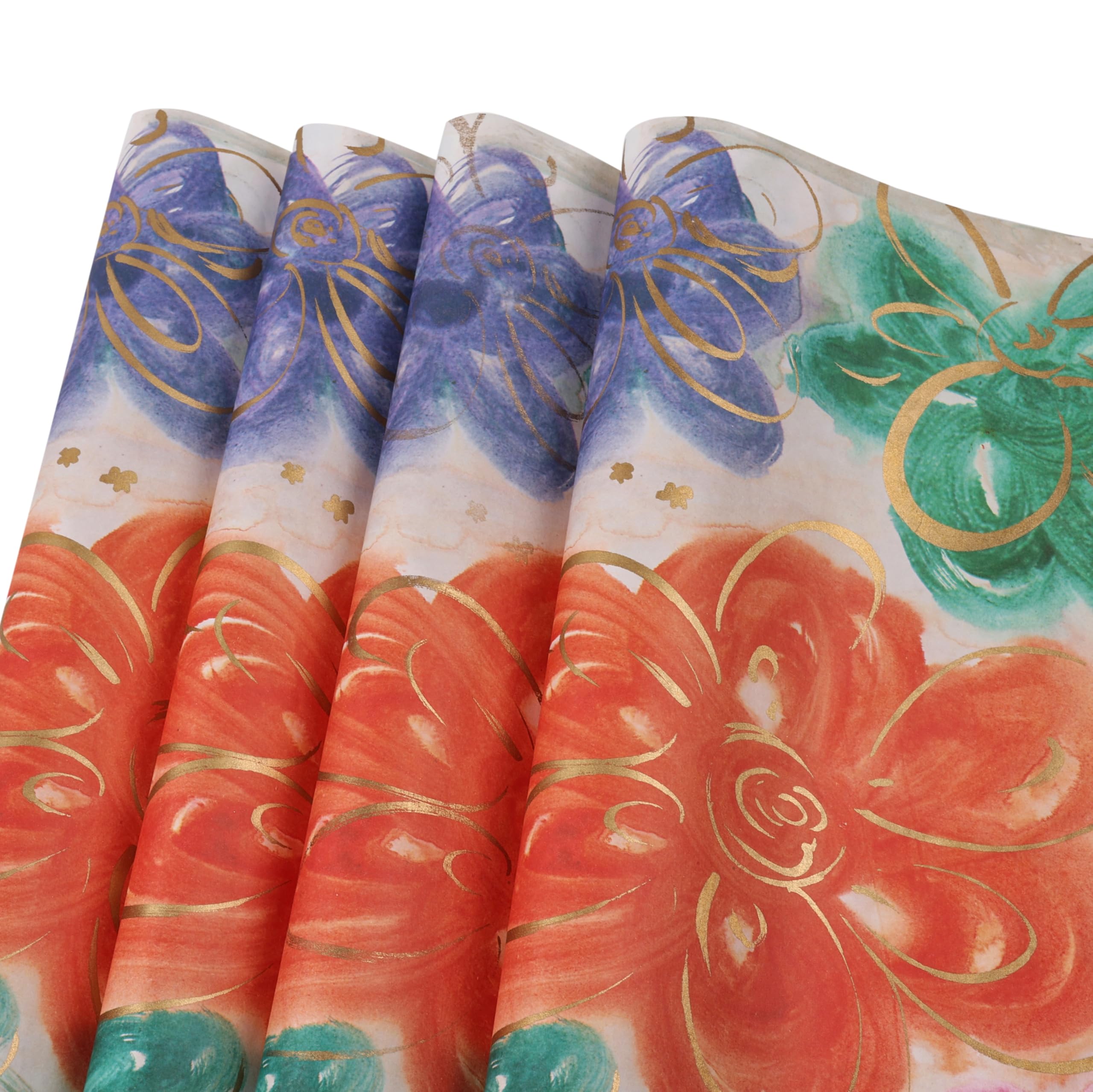 KidsyWinsy Premium Gift Wrapping Paper Sheets (Flower Print, Pack Of 6)| Gift Wrap With Tags, Ribbon Bows And Confetti|For Christmas, Birthday Gift, Wedding & All Occasions,Flower-Multicolor