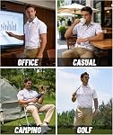 ZITY Men's Golf Shirts Short Sleeve Polo Moisture Wicking Performance Print Pattern Poloshirt for Men UPF50+ Casual T-Shirt