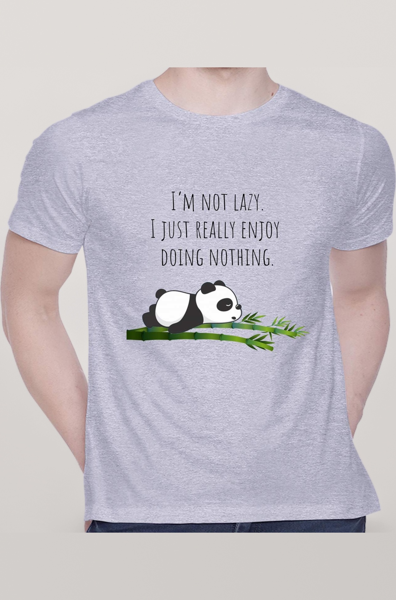 Graphic Printed T-Shirt for Unisex Panda Tshirt | Casual Half Sleeve Round Neck T-Shirt | 100% Cotton | D00282-15