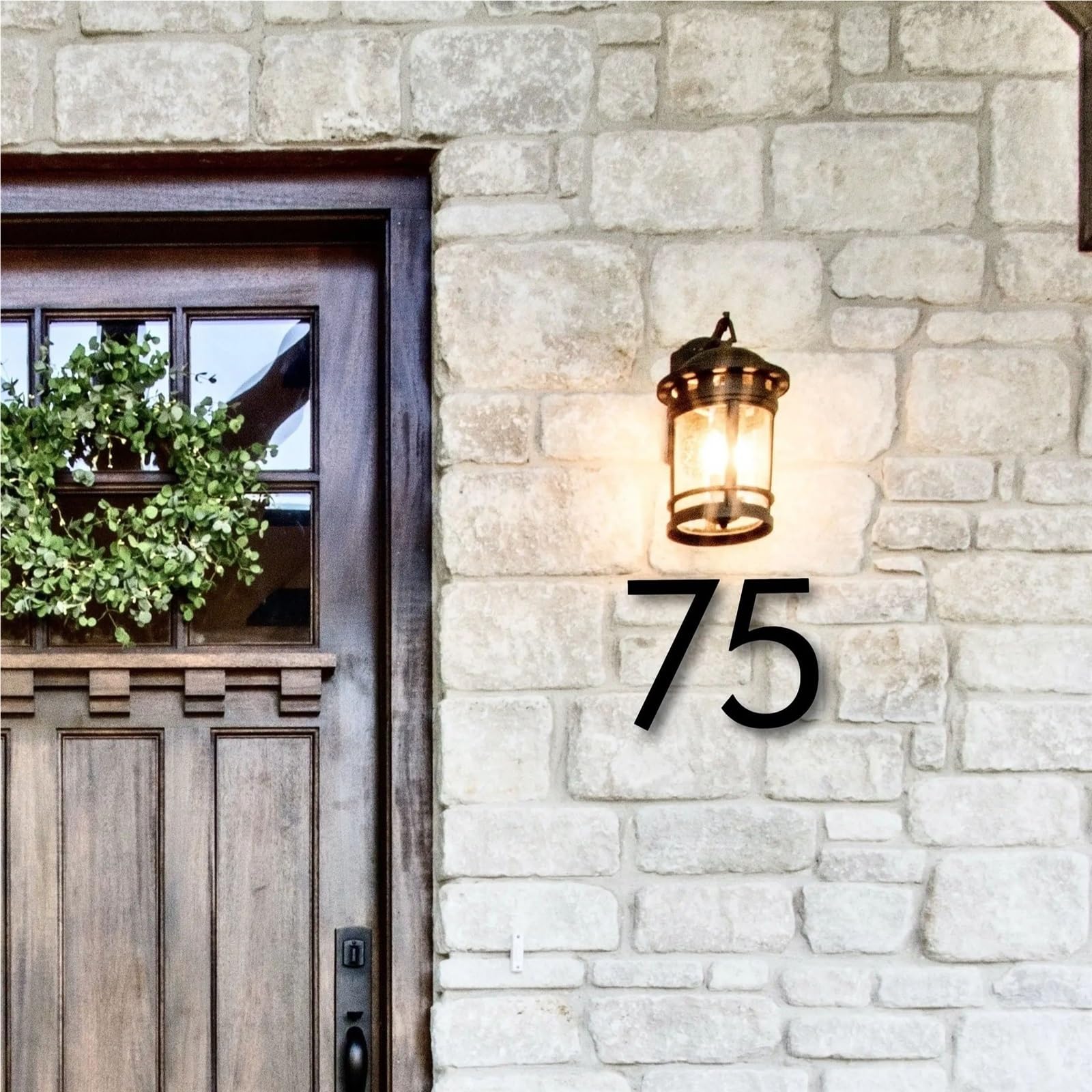Número Casa Exterior Placa acrílica con letras numéricas de 6 a 12 pulgadas for buzón moderno, marca dirección casa al aire libre(8,12 inch)