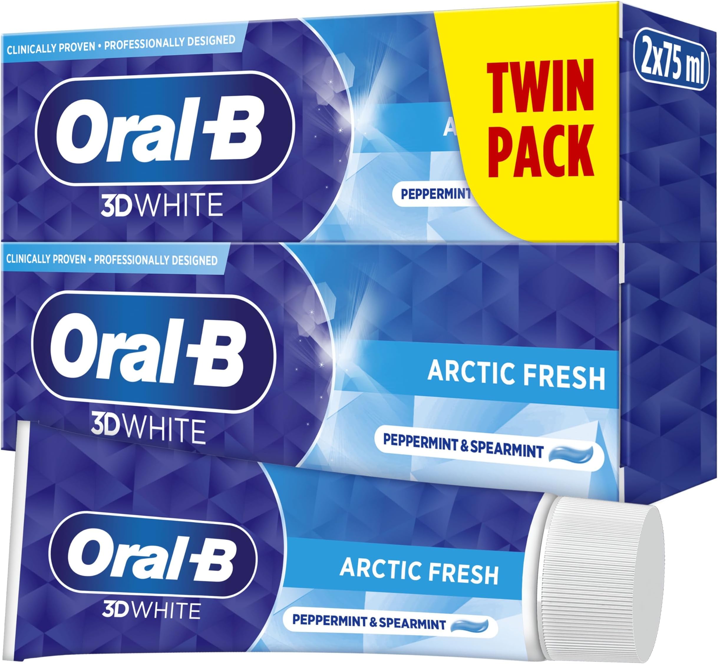 Oral-B 3D White Arctic Fresh Toothpaste 2x75ml 2in1