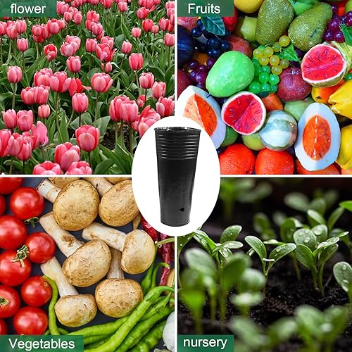 Miniatura 6 de 50 macetas de plástico para plantas profundas, macetas de 9.8 pulgadas de alto, macetas para plantas de plantas de semillero para suculentas,