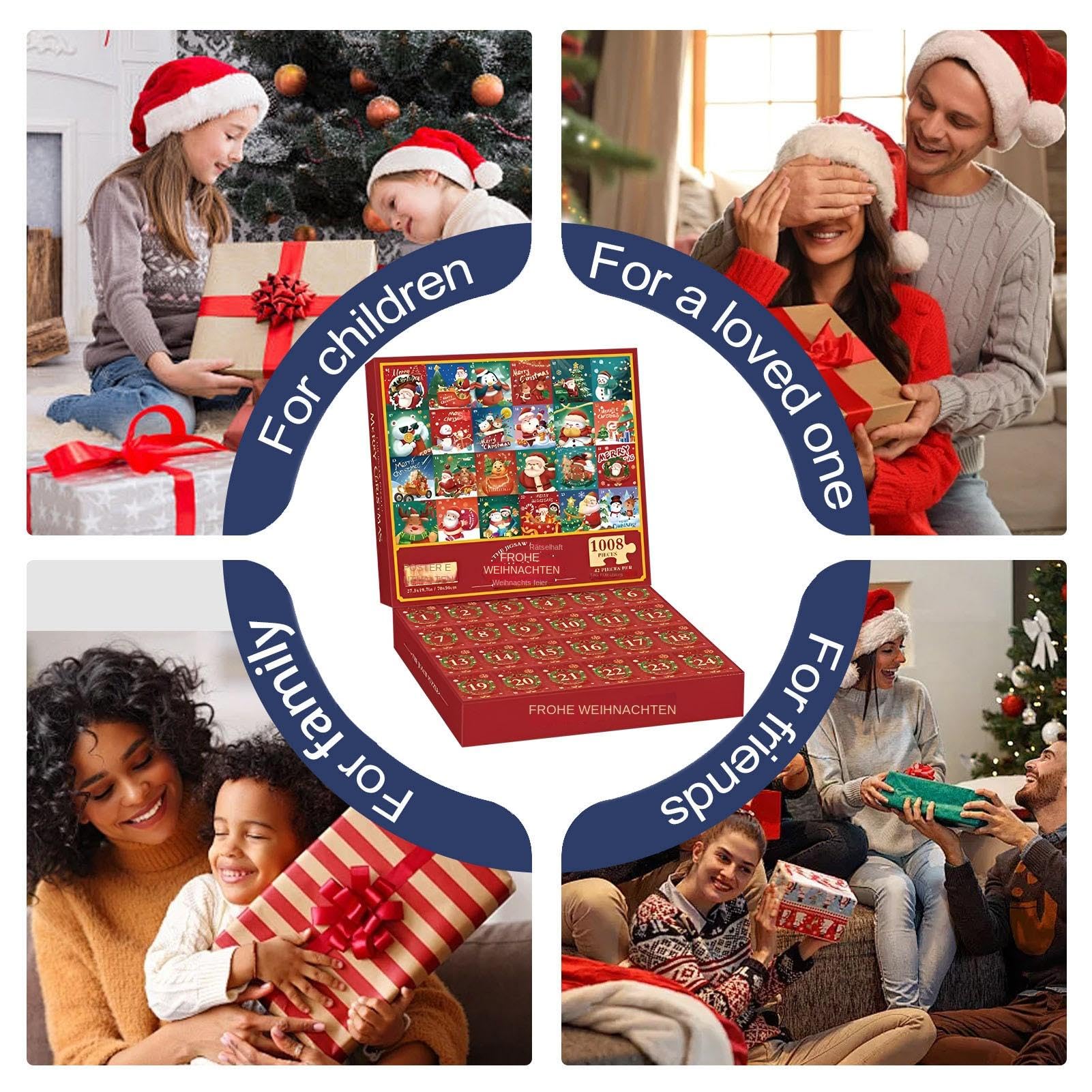 Calendrier De L’Avent Puzzle 2024 - 1008 Pièces En 24 Boîtes - Compte à Rebours Noël Pour Adultes Et Enfants