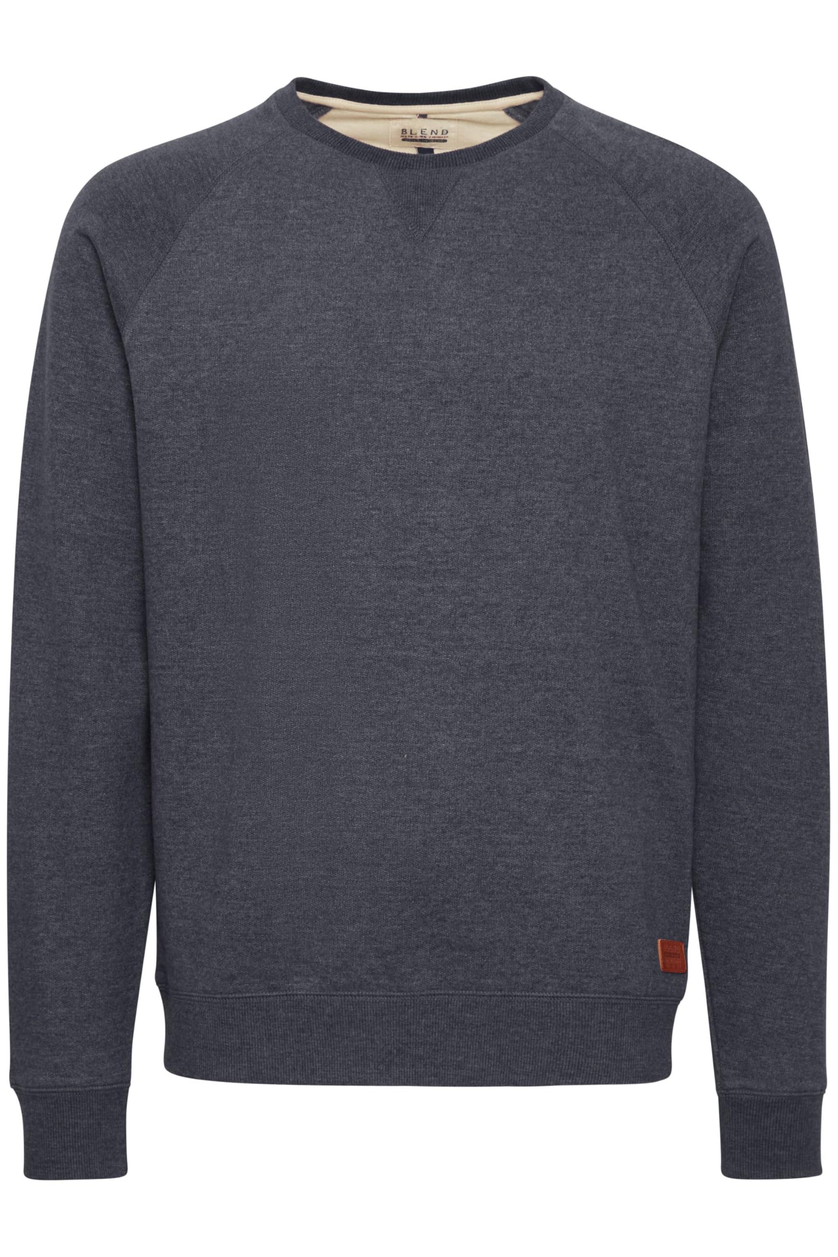 BLEND Alex Felpa Maglione Pullover da Uomo con Girocollo Fodera in Pile