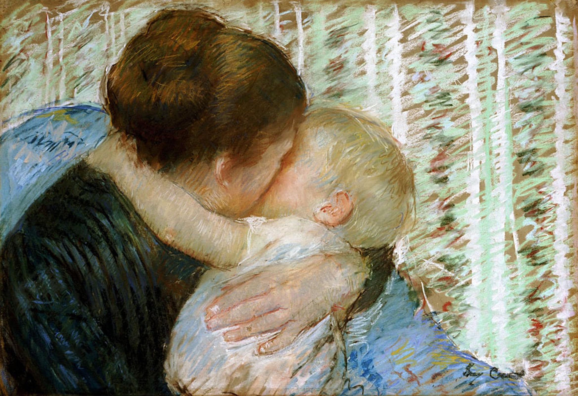 POSTERIIk Vintage Art Print Images Pictures Print a Goodnight Hug by Mary Cassatt Modern Colour Posters for Office Home Decor 60x90cm